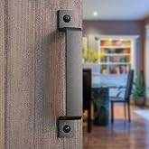 VivaLight 8" Straight Bar Cast Iron Barn Door Handle, Black Gate Pull | For Sliding Doors, Sheds, Fences, Closets, Garages, Indoor Outdoor Use, Rustic Door Hardware, Interior and Exterior Doors