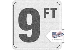 Aquatic Custom Tile, 9FT Pool Depth Markers, 6 X 6 Inches w/ 4" Font Vinyl Pool Stickers, Swimming Pool Number Markers, Pool Safety Signage, Adhesive Pool Depth Markers Stickers for Decks, Made in USA