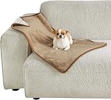 LE SURE Waterproof Dog Blanket 80x60cm Reversible Cushioned Puppy Fleece Camel