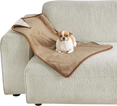 LE SURE Waterproof Dog Blanket 80x60cm Reversible Cushioned Puppy Fleece Camel