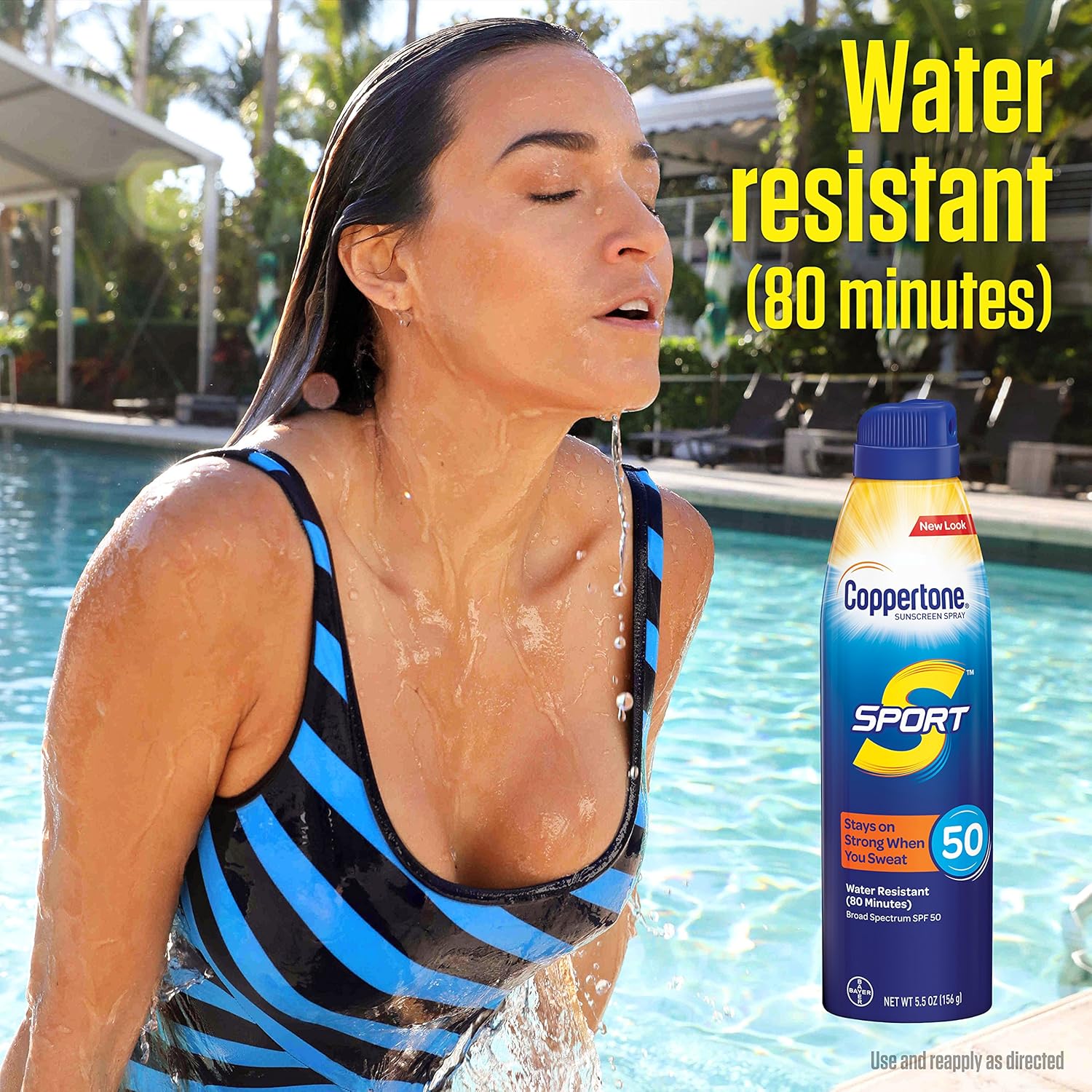 Coppertone Sport Continuous Sunscreen Spray Broad Spectrum SPF 50 Multipack (5.5 Ounce Bottle, Pack of 3): Beauty