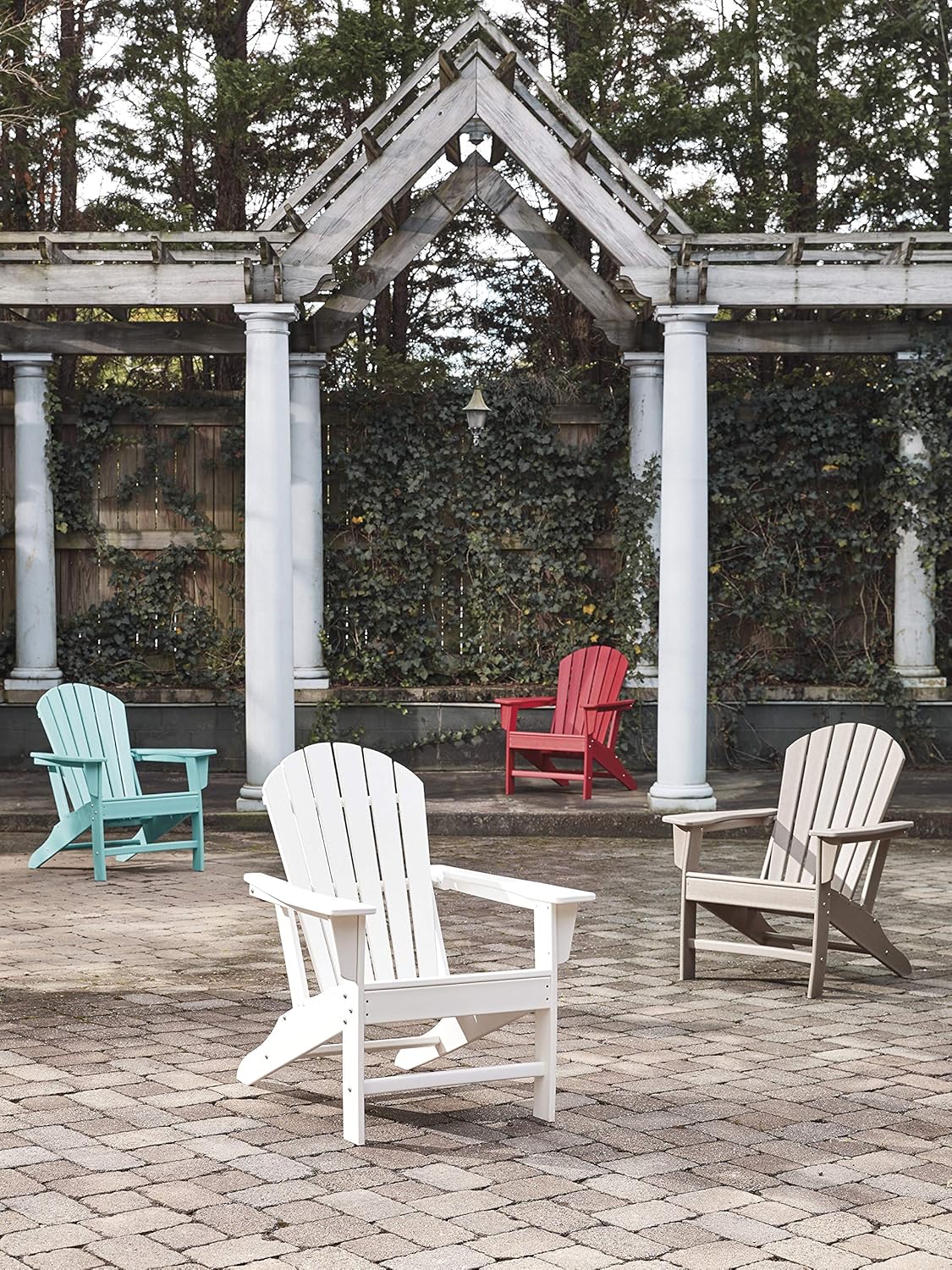 Signature Design by Ashley - Sundown Treasure Outdoor Adirondack Chair - White : Garden & Outdoor