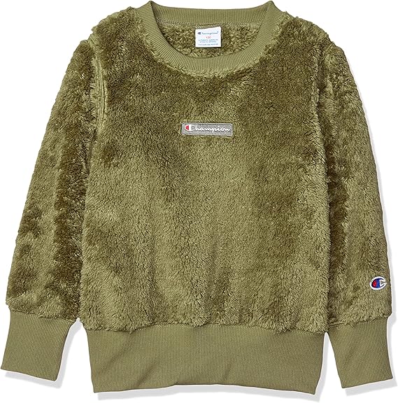 Amazon チャンピオン ボアスウェットシャツ Cs6251 ボーイズ カーキ 日本 1 日本サイズ1 相当 トレーナー パーカー 通販