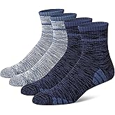 u&i Men's Performance Cushion Cotton Athletic Quarter Crew Socks (4-Pack/8-Pack)