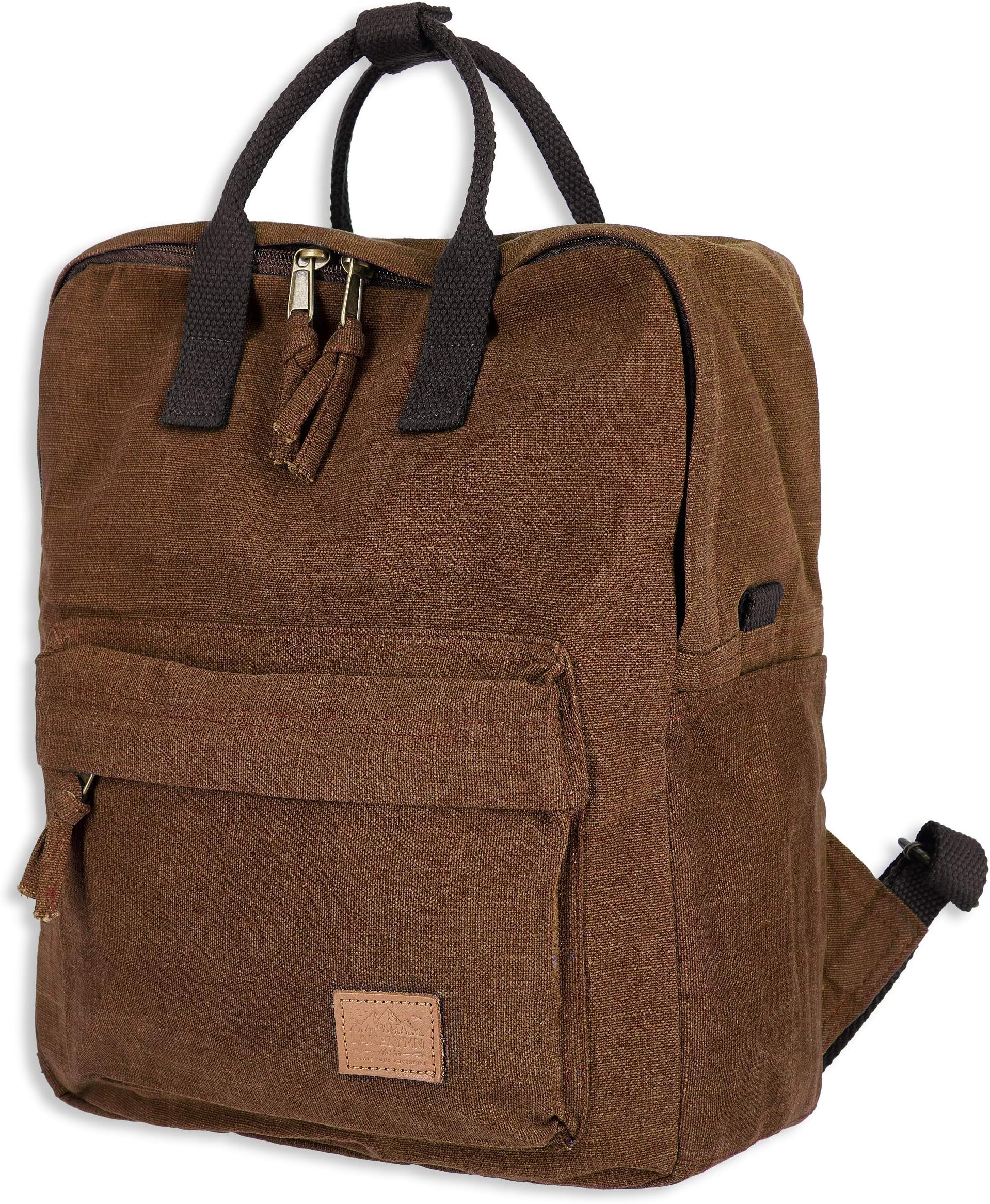 Lakelynn Harbor Cute Mini Laptop Backpack for Women Canvas Outdoor Traveling School College Teenage Overnight Laptop Bag