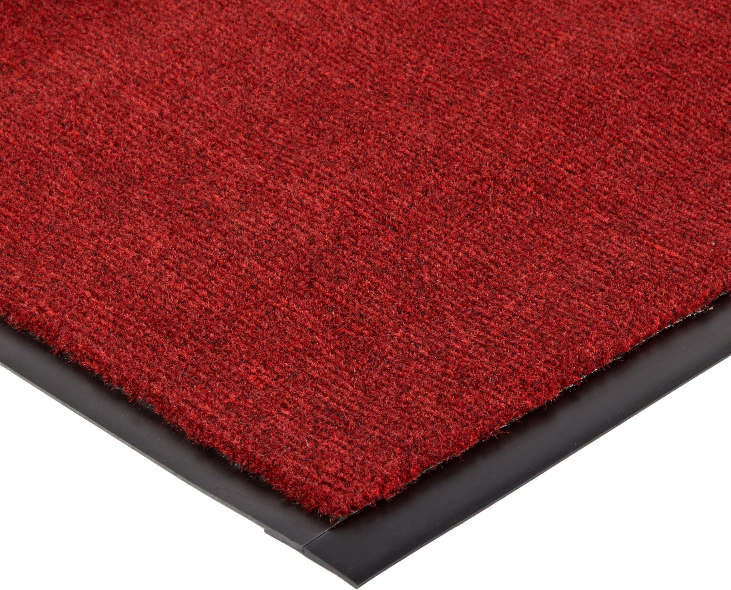 Notrax 131 Dante Decalon Entrance Mat, for Lobbies and Indoor Entranceways, 3' Width x 6' Length x 3/8" Thickness, Red/Black