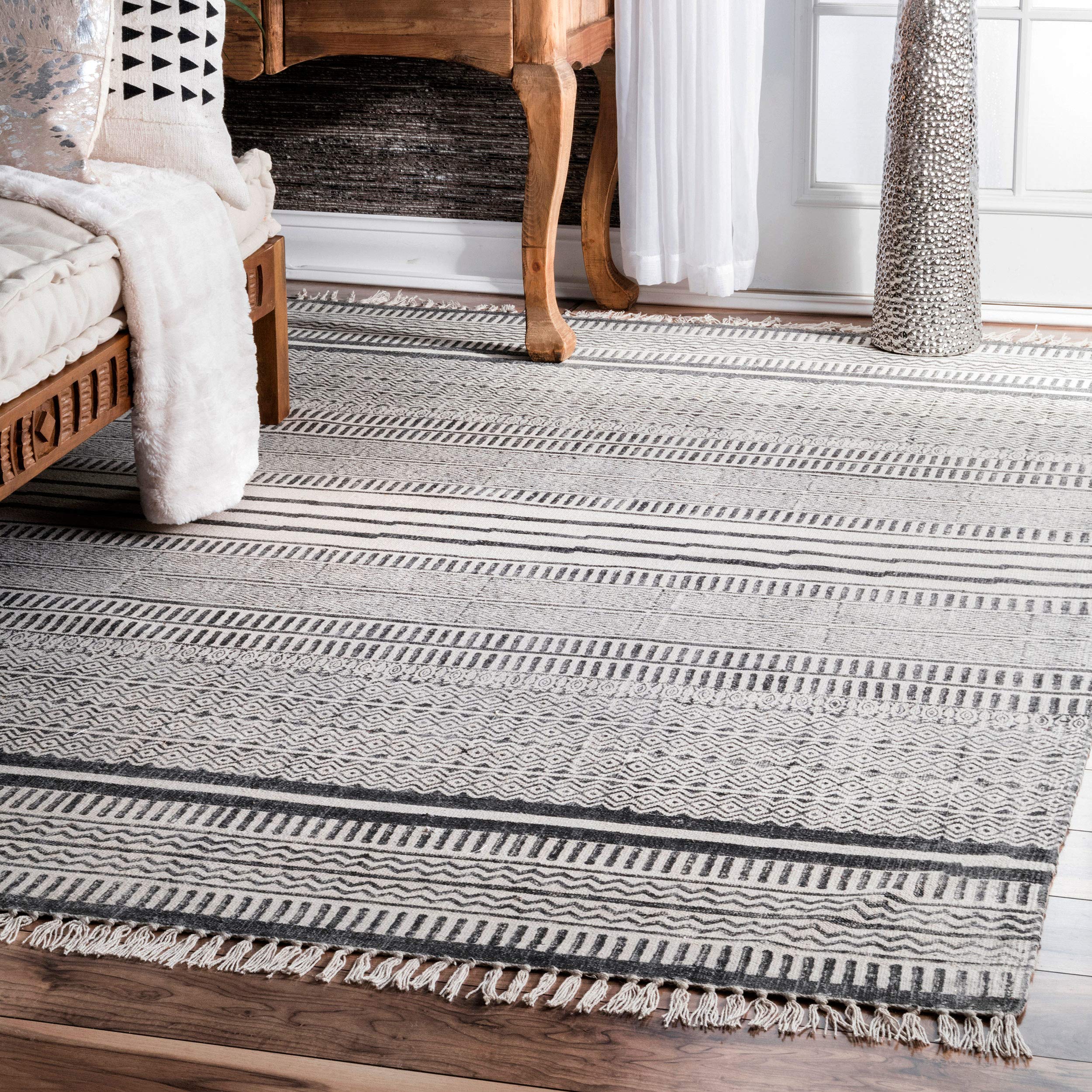 nuLOOM Raina Flatweave Area Rug, 6' x 9', Grey Similar picture
