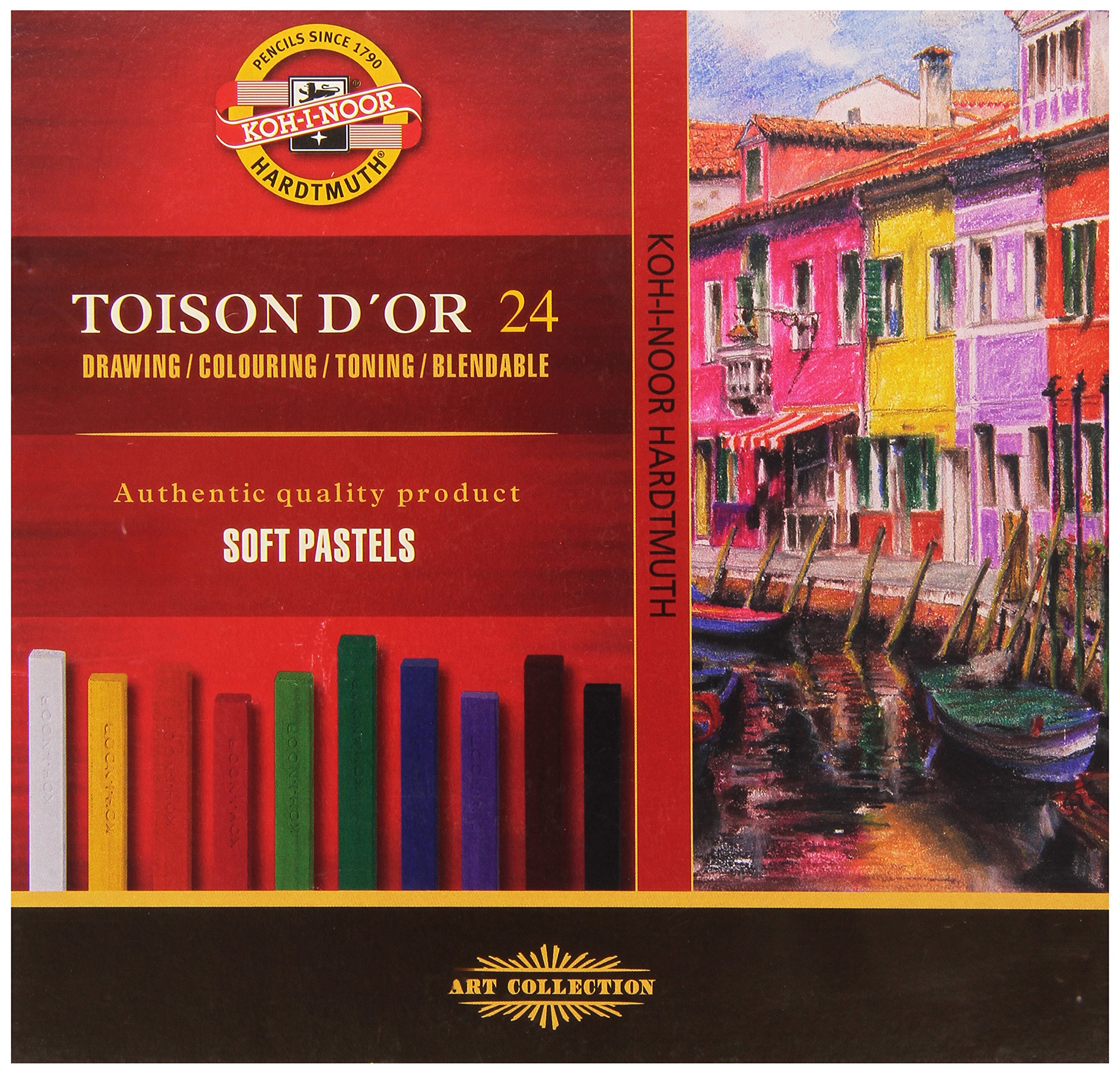 KOH-I-NOOR TOISON D'OR 8584 Artist's Soft Pastels (Pack of 24)