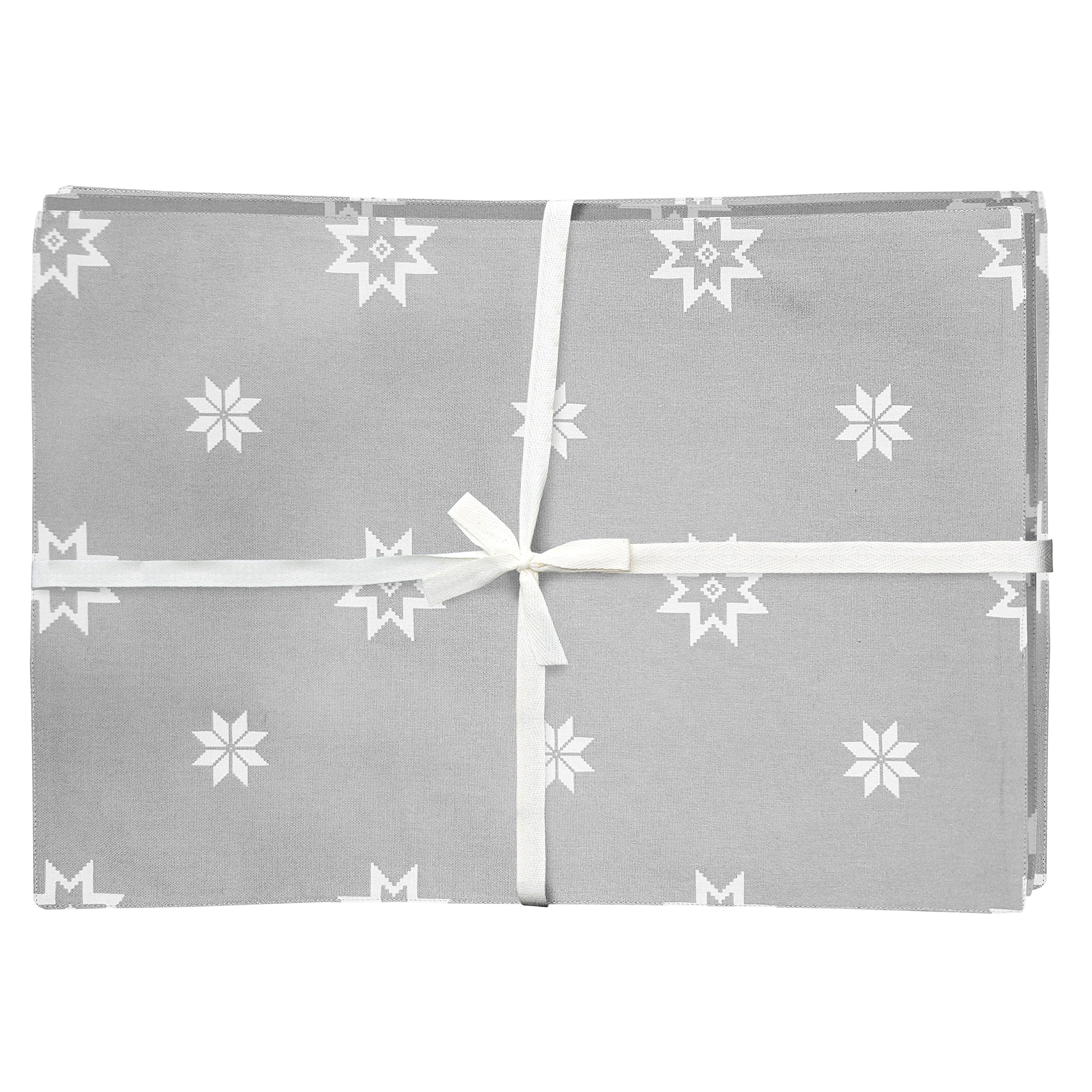 Ragged Rose Christmas Place mats, Cotton, Silver Grey, 36 x 26 cm