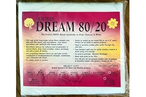 AODYOW Quilter's Dream 80/20, White, Select Loft Batting - Crib Size 60"X46"