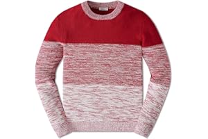 JSTEX Boys Sweater 100% Cotton Knit Kids Pullover Sweater Crew Neck Long Sleeve Striped Sweater for Child Toddler Size 4-14