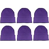 Gelante Unisex Knitted Winter Beanie Hat 6 Pcs