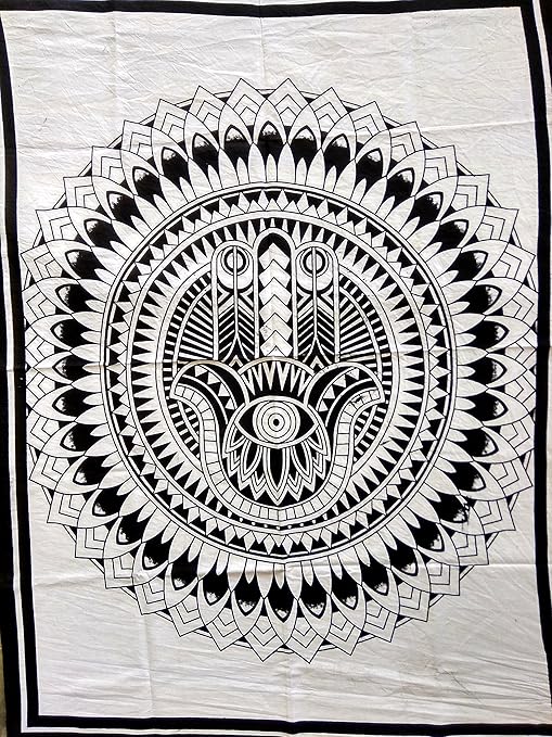 amazon com icc b w hamsa hand poster hand of god tapestry wall hanging hamesh chamsa khamsa dorm collage bohemian art psychedelic small hippie rasta wall hanging ganja 30x40 inches everything else icc b w hamsa hand poster hand of god