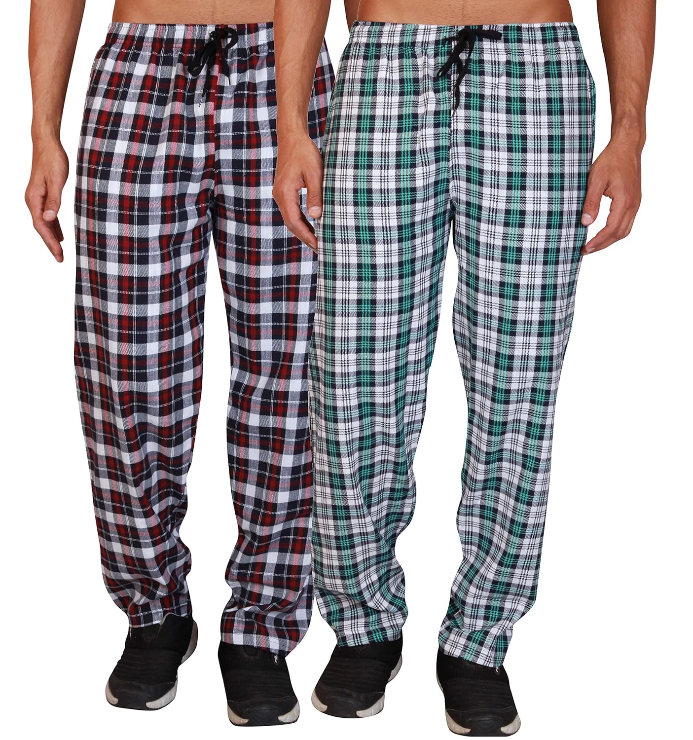 maxis men's cotton pyjama bottoms(pack of two)