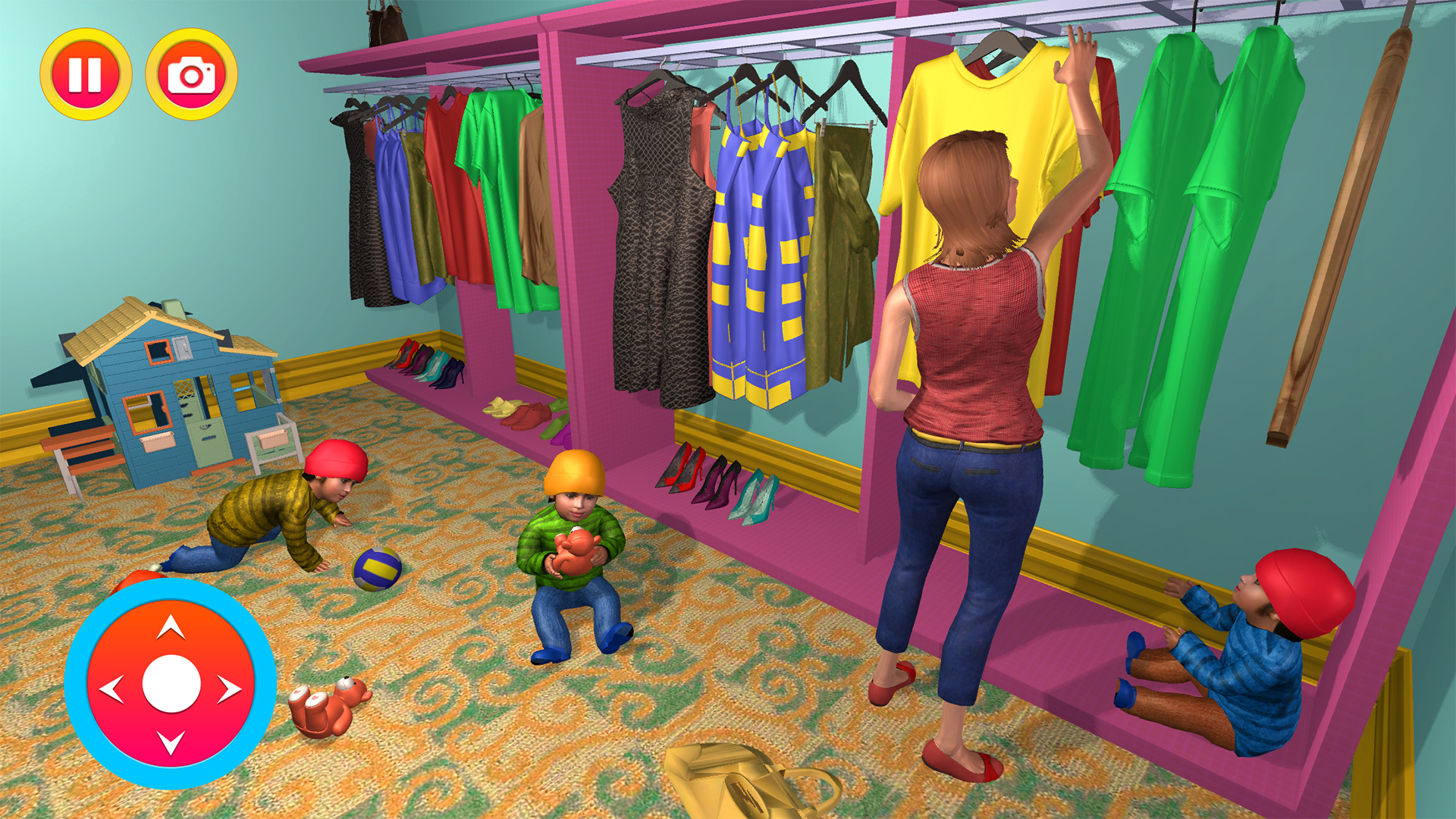 Virtual New Mother Baby Triplets Care Game
