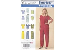Simplicity 1446 Easy to Sew Women's Shirt, Pants, and Shorts Sewing Patterns, Sizes 26W-32W