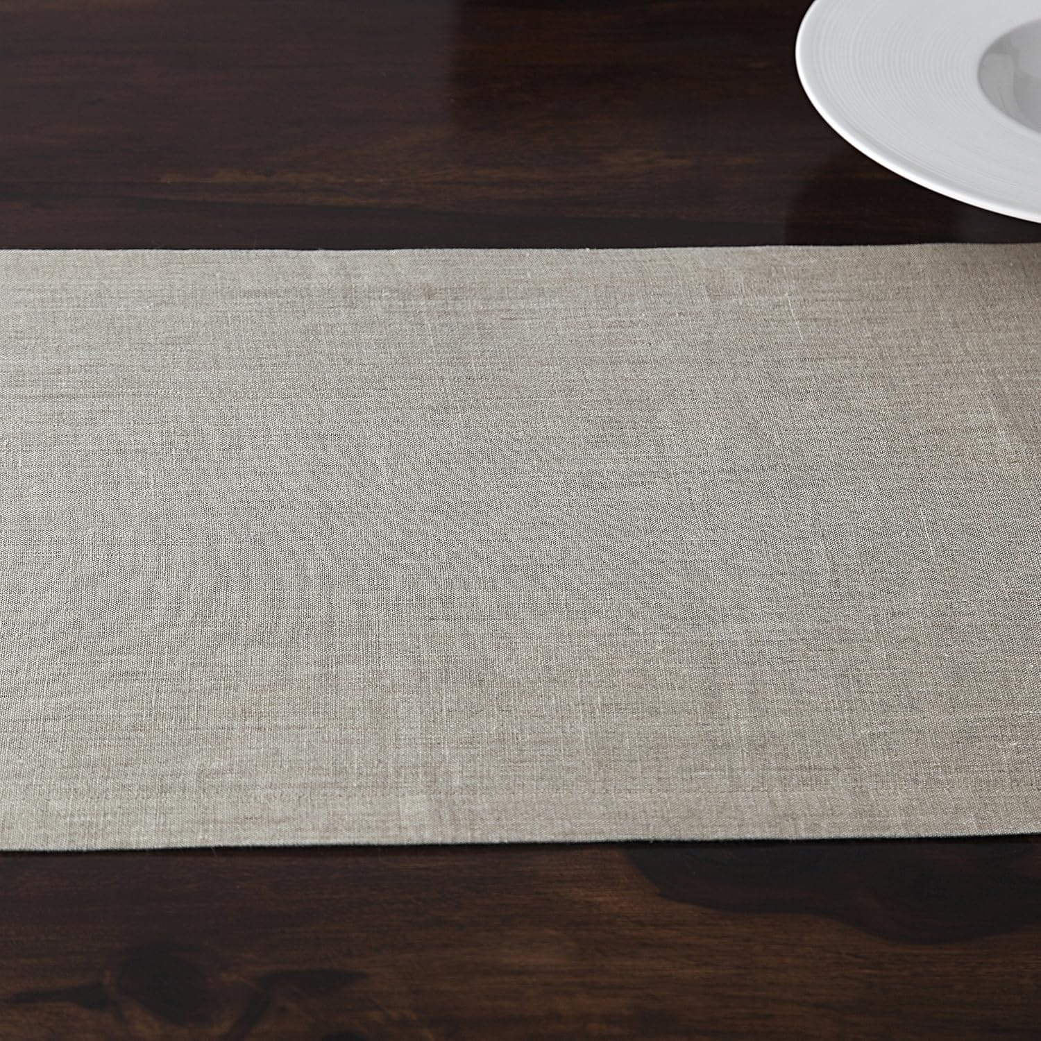 Solino Home 100% Pure Linen Table Runner – 14 x 48 Inch Athena, Handcrafted from European Flax, Natural Fabric Runner – Natural: Home & Kitchen