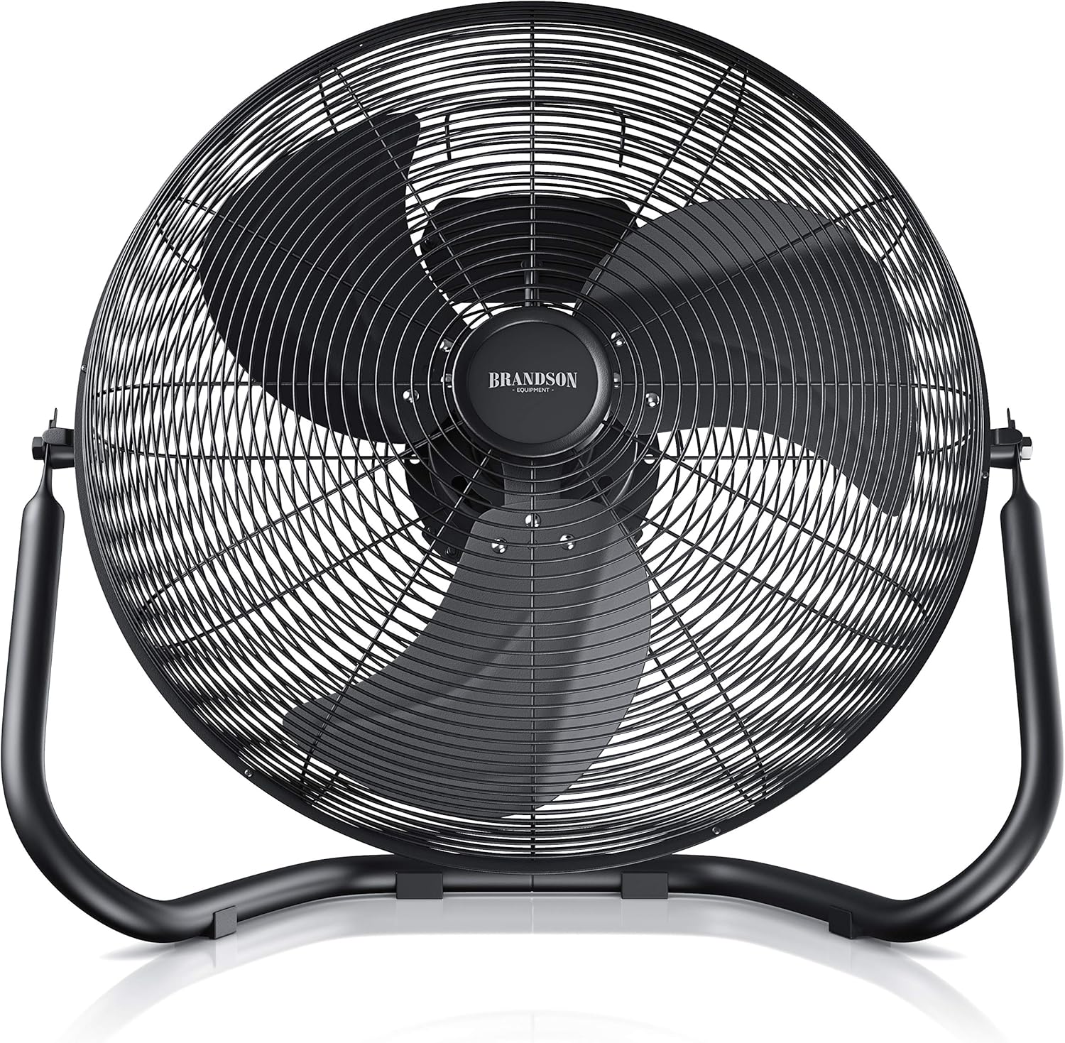 Brandson - Windmaschine Retro Stil 120 Watt - Ventilator schwarz - Standventilator 50cm - Bodenventilator - hoher Luftdurchsatz - stufenlos neigbarer Ventilatorkopf - schwarz matt