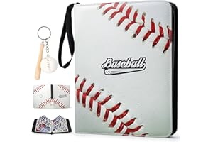 ZAIONE 9-Pocket Baseball Card Binder: Large 900 Pockets Collectible Trading Cards Album for Baseball Fans - Zippered PU Sports Card Holder Binder for 2025 Design Gift