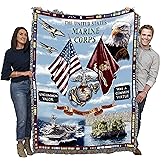 Pure Country Weavers US Marine Corps - Land Sea Air Blanket - Gift Military Tapestry Throw Woven from Cotton - Made in The USA (72x54)