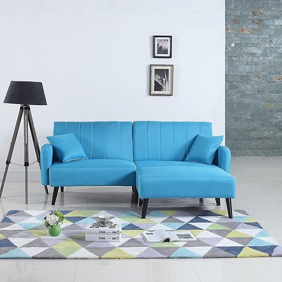 DIVANO ROMA FURNITURE MidCentury Modern Linen Fabric Futon