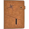 The Amazing Office Compass Rose Refillable Journal – 5x8 Faux Leather Notebook with Snap Closure and 200 Lined Pages | Writing Diary for Women and Men, Daily Planner, Travel Journal, or Gift