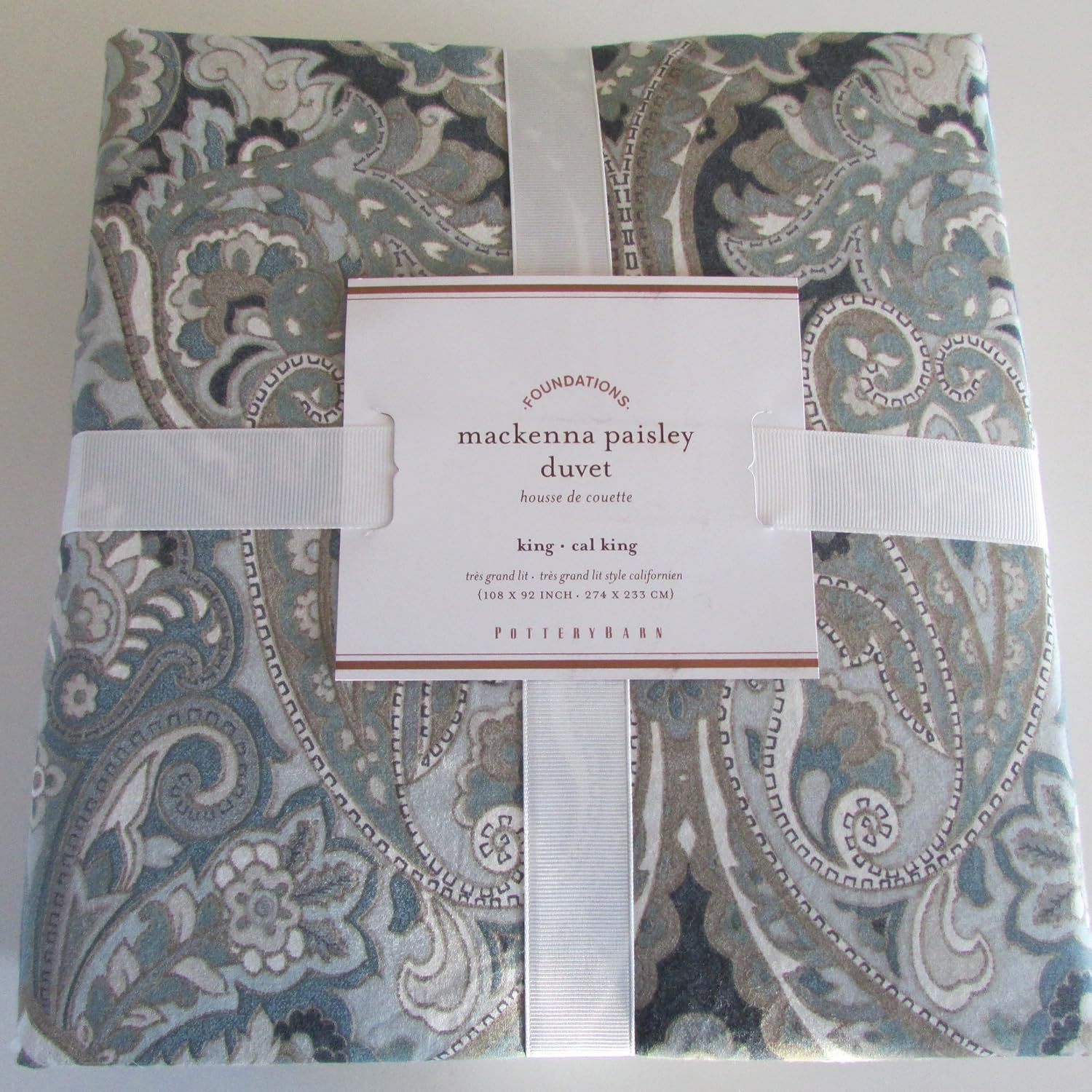 50 Off Pottery Barn Mackenna Paisley Duvet Cover King Cali King