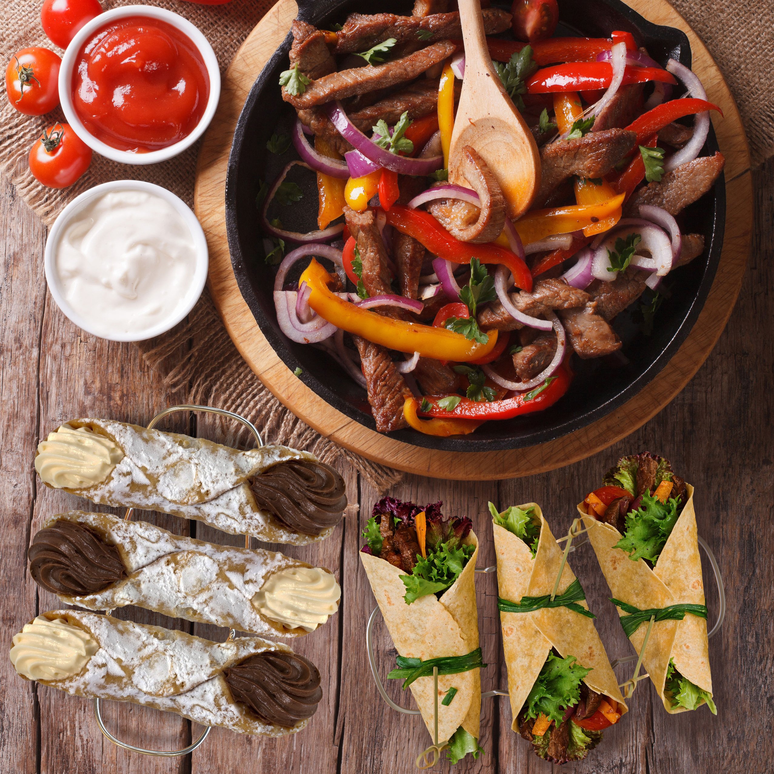 The Ultimate Taco Holder Set Of 2 By ROWLIX | Premium Stainless Steel Taco Racks | Easy To Clean & Stackable | Ideal For Hot Dogs, Tortillas, Pitas, Soft & Hard Shells | Dishwasher Safe 3 Tacos Stand