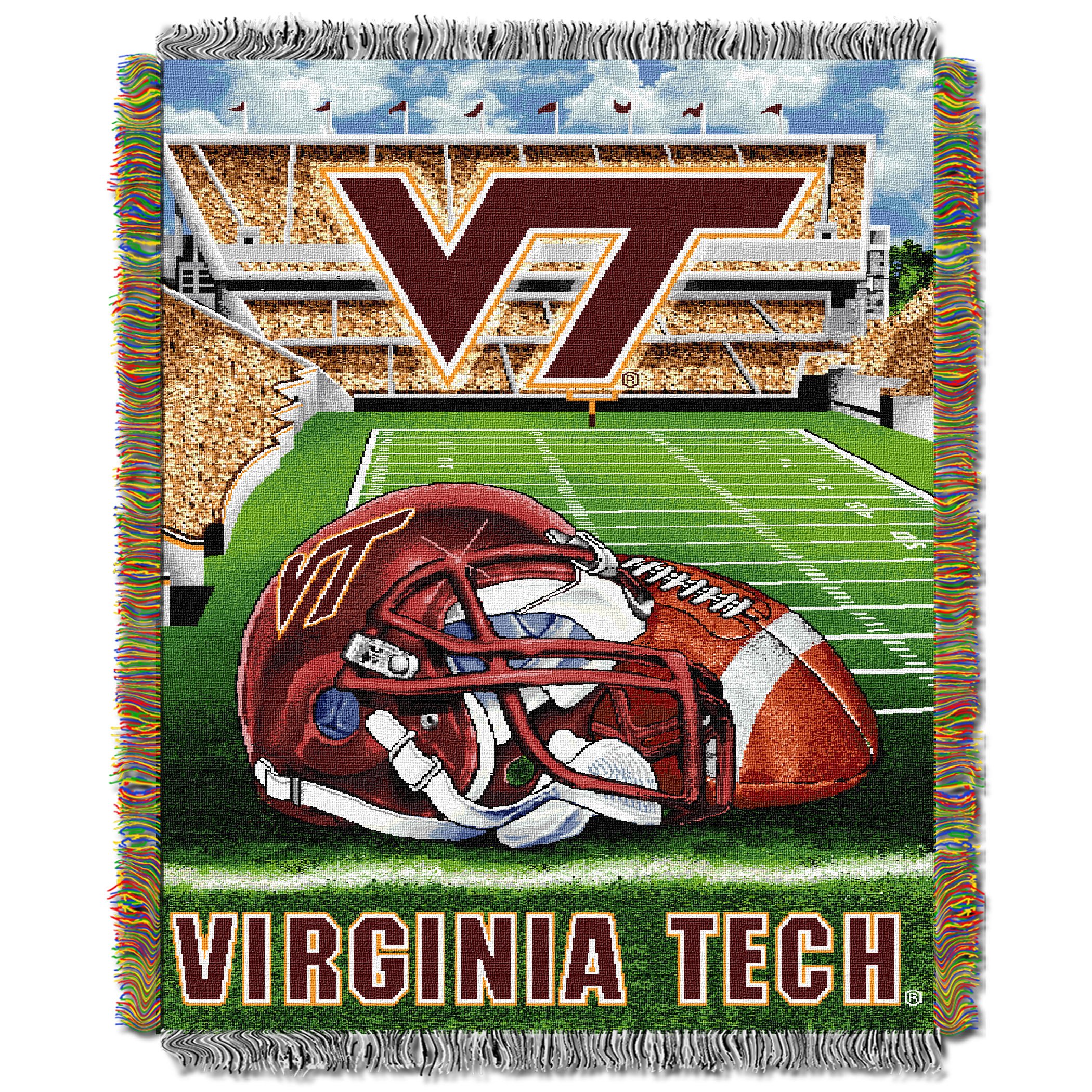 NORTHWEST NCAA Virginia Tech Hokies Woven Tapestry Throw Blanket, 48" x 60", Home Field Advantage