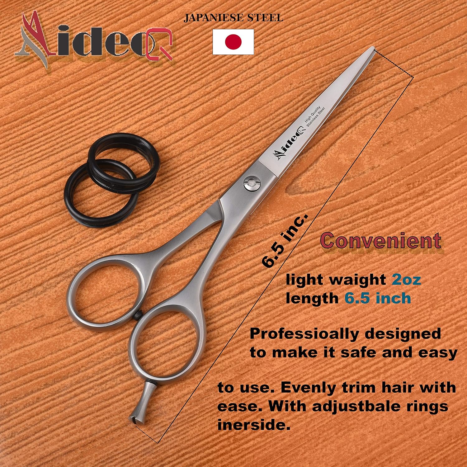 Barber Scissors 6.5" - Hair Cutting Shears - scissors for hair cutting - Professional Scissors - hairdresser scissors. J2 Stainless Steel Hair Scissors (Silver) : Beauty