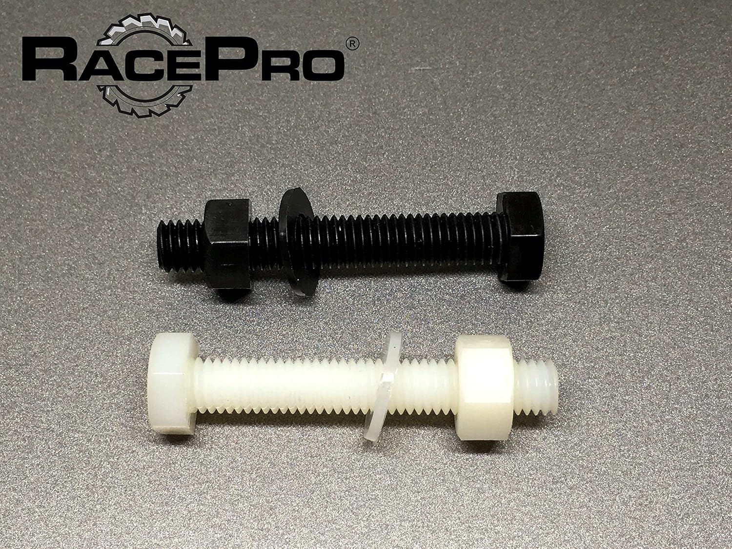 RacePro 30mm Length 12x White Tough M5 Hex bolt/Washer / Hex Nut Combo