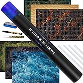 Tidyboss DND Expansion Pack | 3 X Double Sides 24x 36 Game Grid Mat | 6 Terrains with Lava, Sea, Forest, Cave, Swamp and Desert | Includes 2 x Dry Erase Markers, Eraser and Clips
