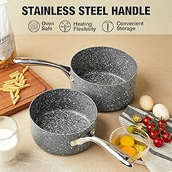 HLAFRG Saucepan Set with Lid, Nonstick 2Qt & 3Qt
