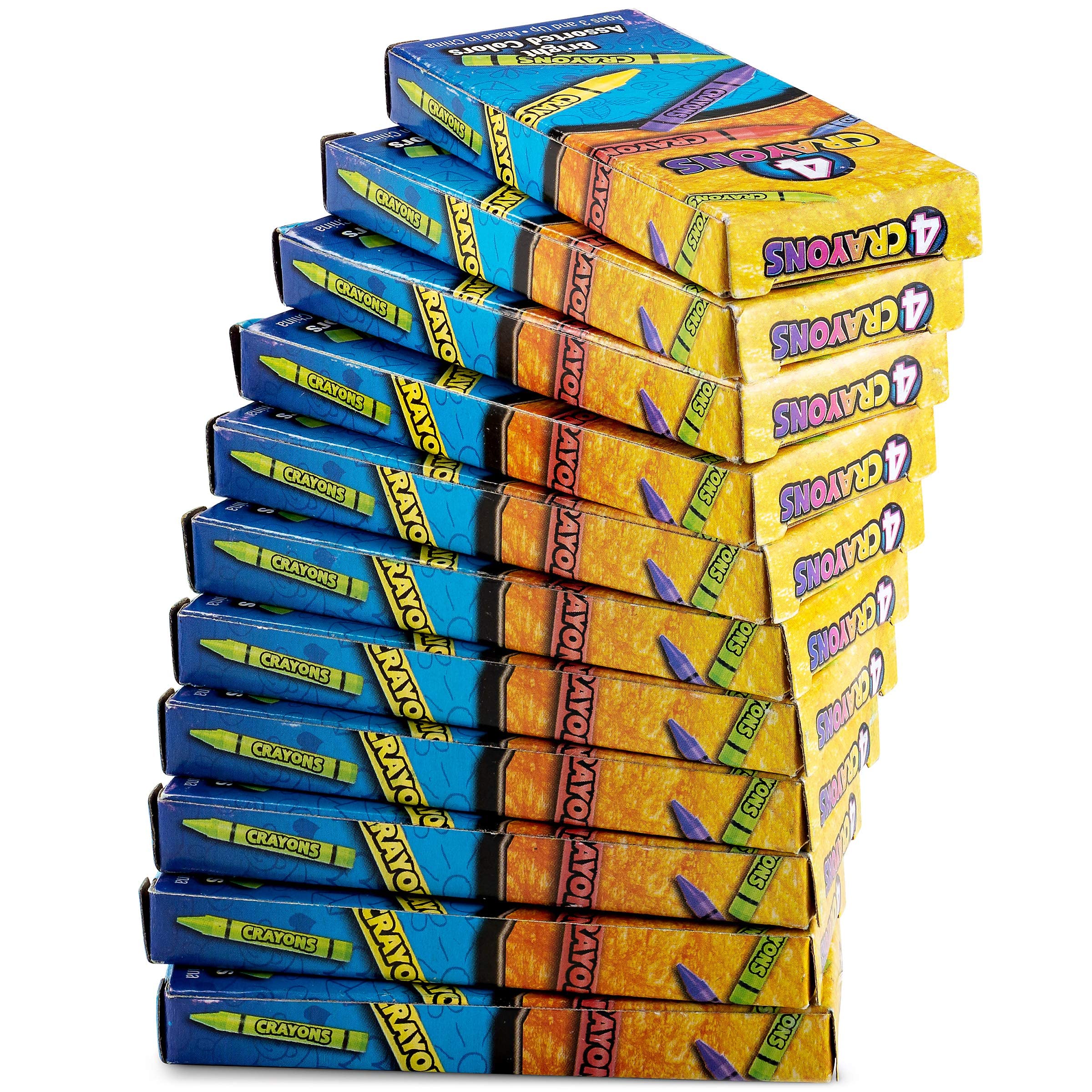 Bedwina Bulk Crayons - 576 Crayons - Case of 144 4-Packs, Premium Colors Bulk School Supplies for Kids and Toddlers Non-Toxic for Party Favors, Restaurants, Goody Bags, Stocking Stuffers