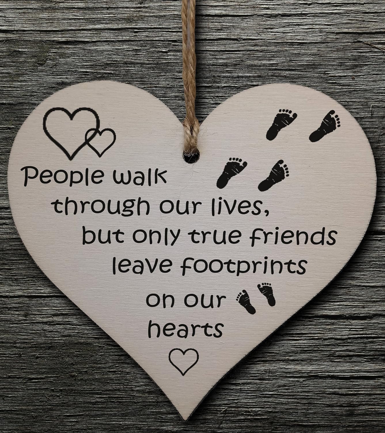 Friendship Heart Gift Plaque, Wooden Hanging Sign with Sentimental Message, Best Friend, Work Friend or BFF Present - Image 3