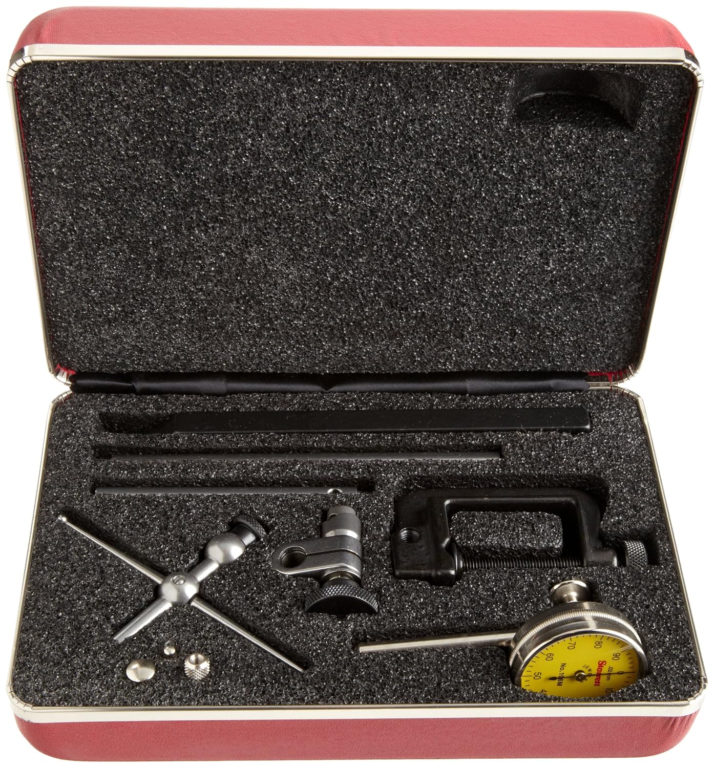 Starrett 196MA1Z Universal Dial Indicator, Back Plunger, Yellow Dial, 0-100 Reading, 0-5 mm Range, 0.02 mm Graduation - Image 4