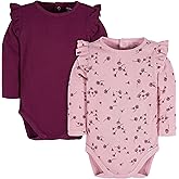 Gerber baby-girls 2-pack Long Ruffle Sleeve Onesies