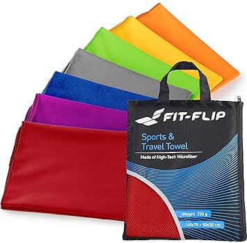 Fit-Flip Mikrofaser Handtücher in 18 Farben, Ultra saugfähig + leicht, Sporthandtuch, Reisehandtuch, Badetuch Microfaser, Str