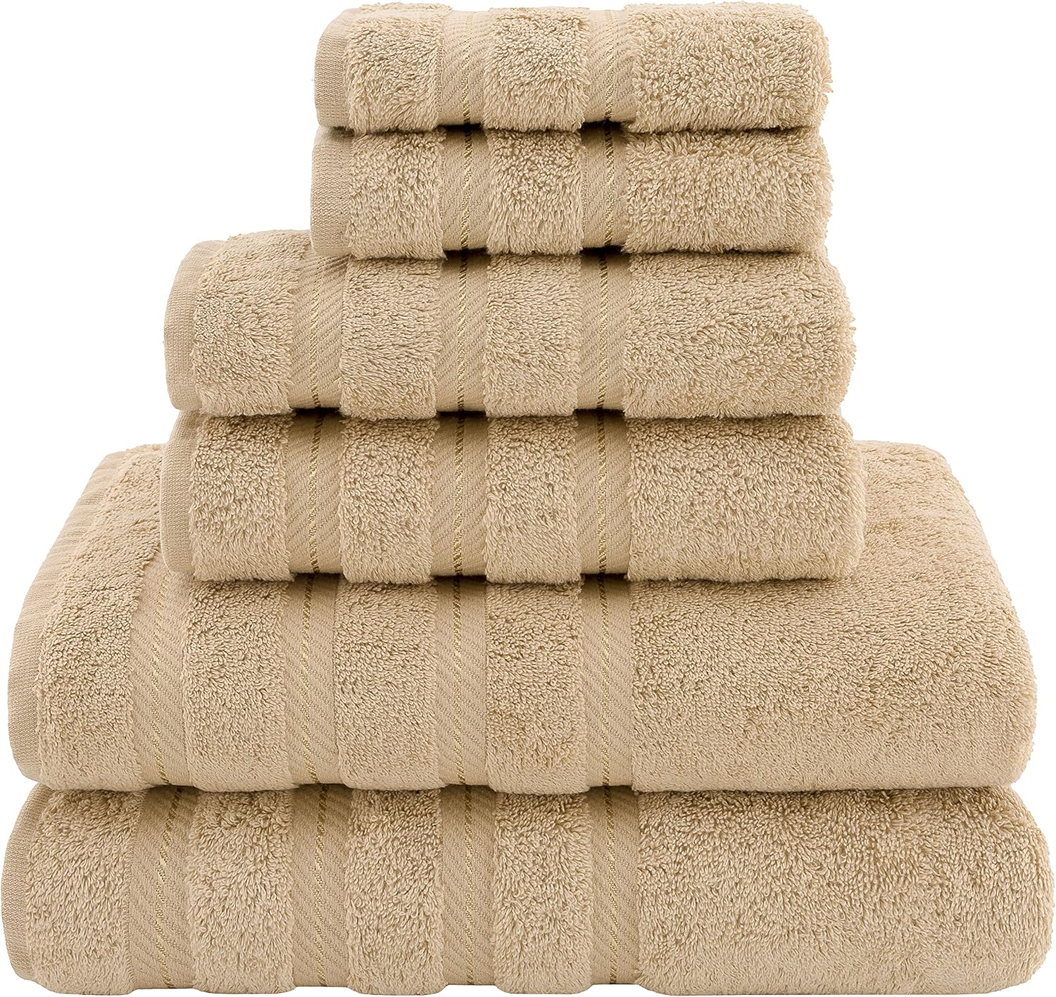 American Soft Linen Towel Set, 2 Bath Towels 2 Hand Towels 2 Washcloths Super Soft and Absorbent 100% Turkish Cotton Towels for Bathroom and Kitchen Shower Towel [Worth $72.95] Sand Taupe: Kitchen & Dining