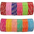 Touchstone "Colorful Bangle Collection Indian Bollywood Alloy Metal Rich Gorgeous and Live Textured Vintage Colors Jewelry Bangle Bracelets for Women.