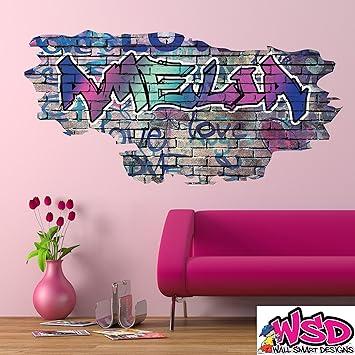 Amazon Com Custom 2d Rainbow Pastel Colors Multi Color Graffiti Name Wall Art Sticker Decal Transfer Removable Self Adhesive Vinyl Graphic Print Wsdpgn120 Baby