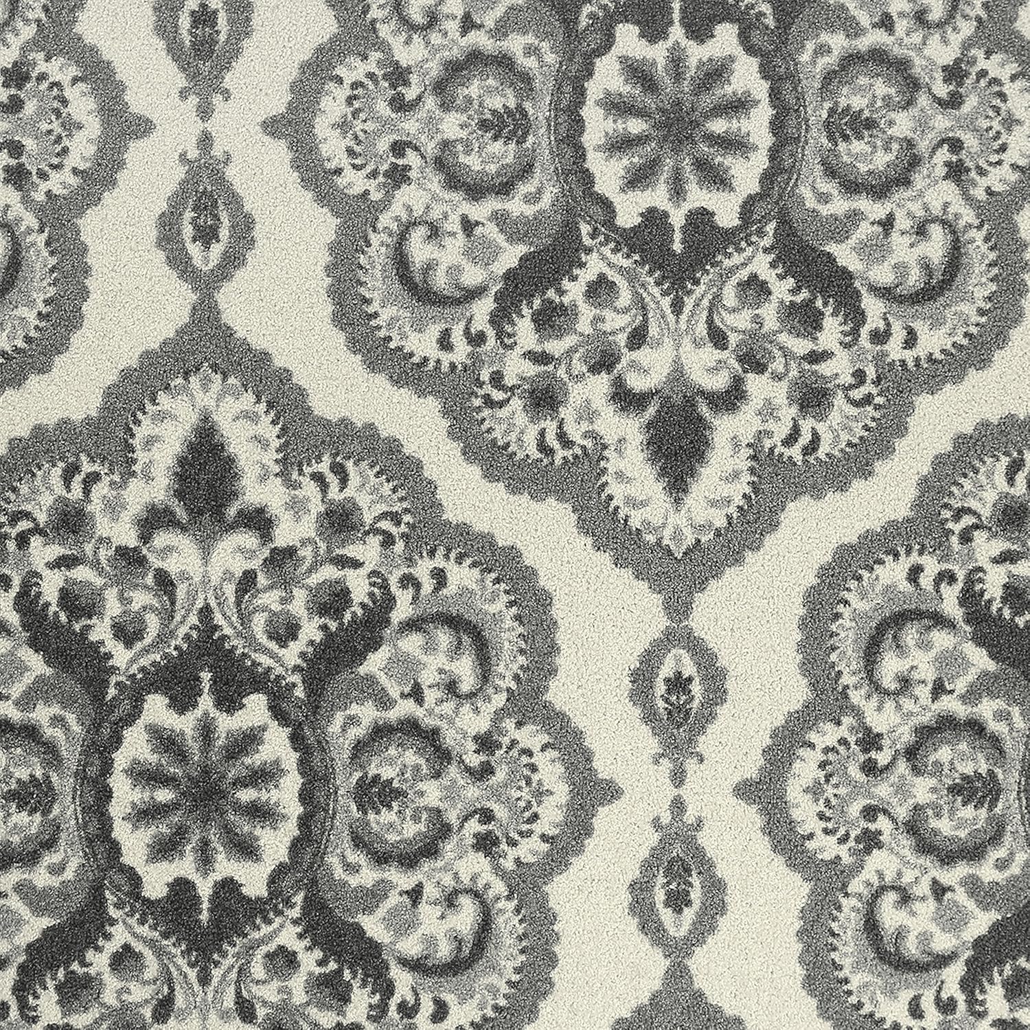 Vivian Medallion Runner Rug Non Slip Hallway Entry Carpet [Made in USA], 2 x 6, Grey: Furniture & Decor