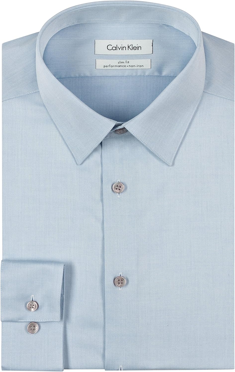 Calvin Klein Men's Dress Shirt Slim Fit Non-Iron Herringbone at  Men’s Clothing store