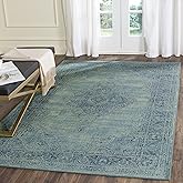 SAFAVIEH Vintage Collection Area Rug - 7'6" x 10'6", Turquoise & Multi, Oriental Medallion Distressed Viscose Design, Ideal f