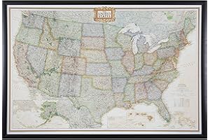 Craig Frames Wayfarer, Executive United States Push Pin Travel Map