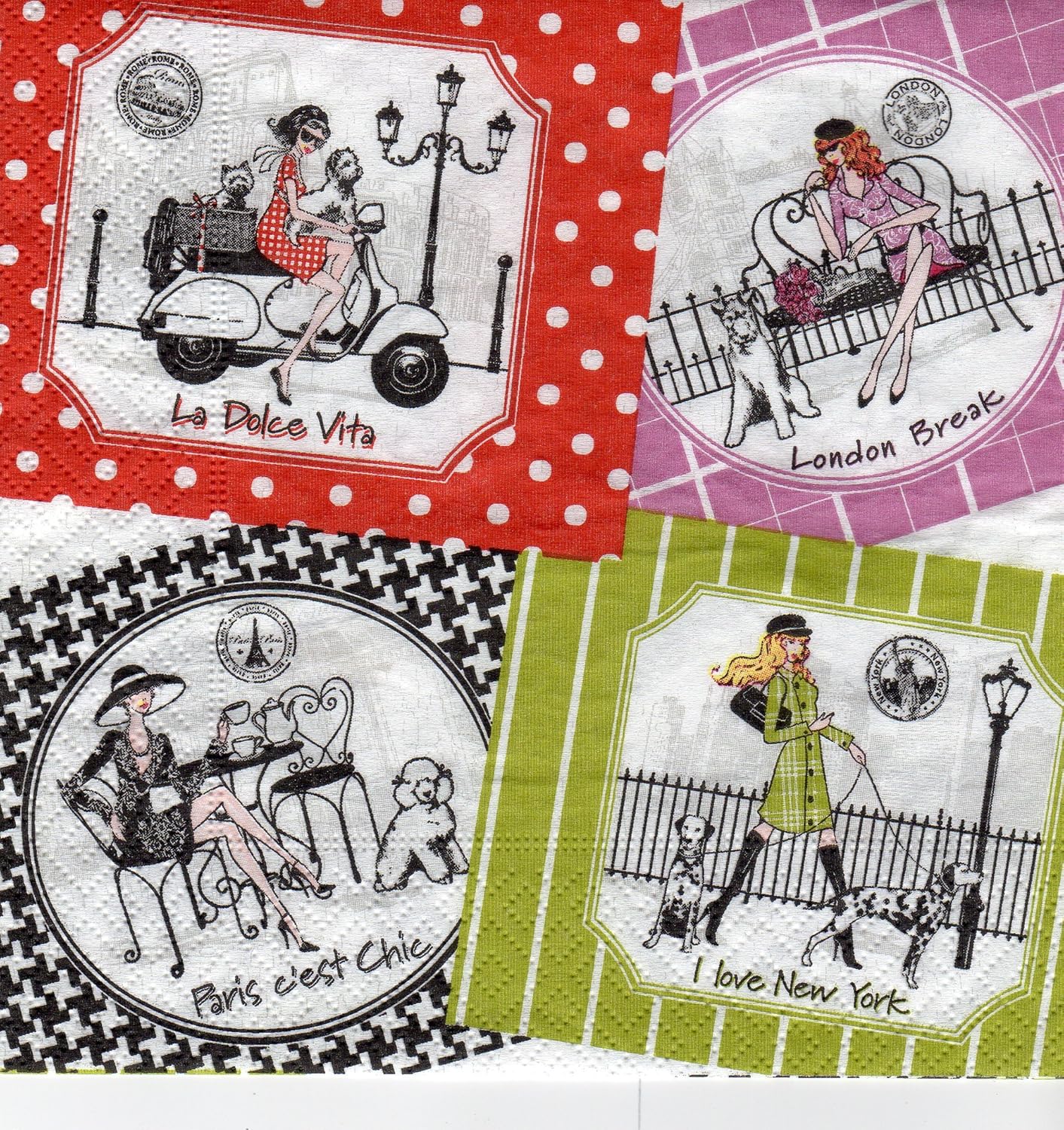 3 ply Paper Napkins/Serviettes Comes in Pack of 20 Contemporay