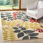 SAFAVIEH Newbury Collection Area Rug - 5'1" x 7'6", Ivory & Blue, Floral Country Design, Non-Shedding & Easy Care, Ideal for 