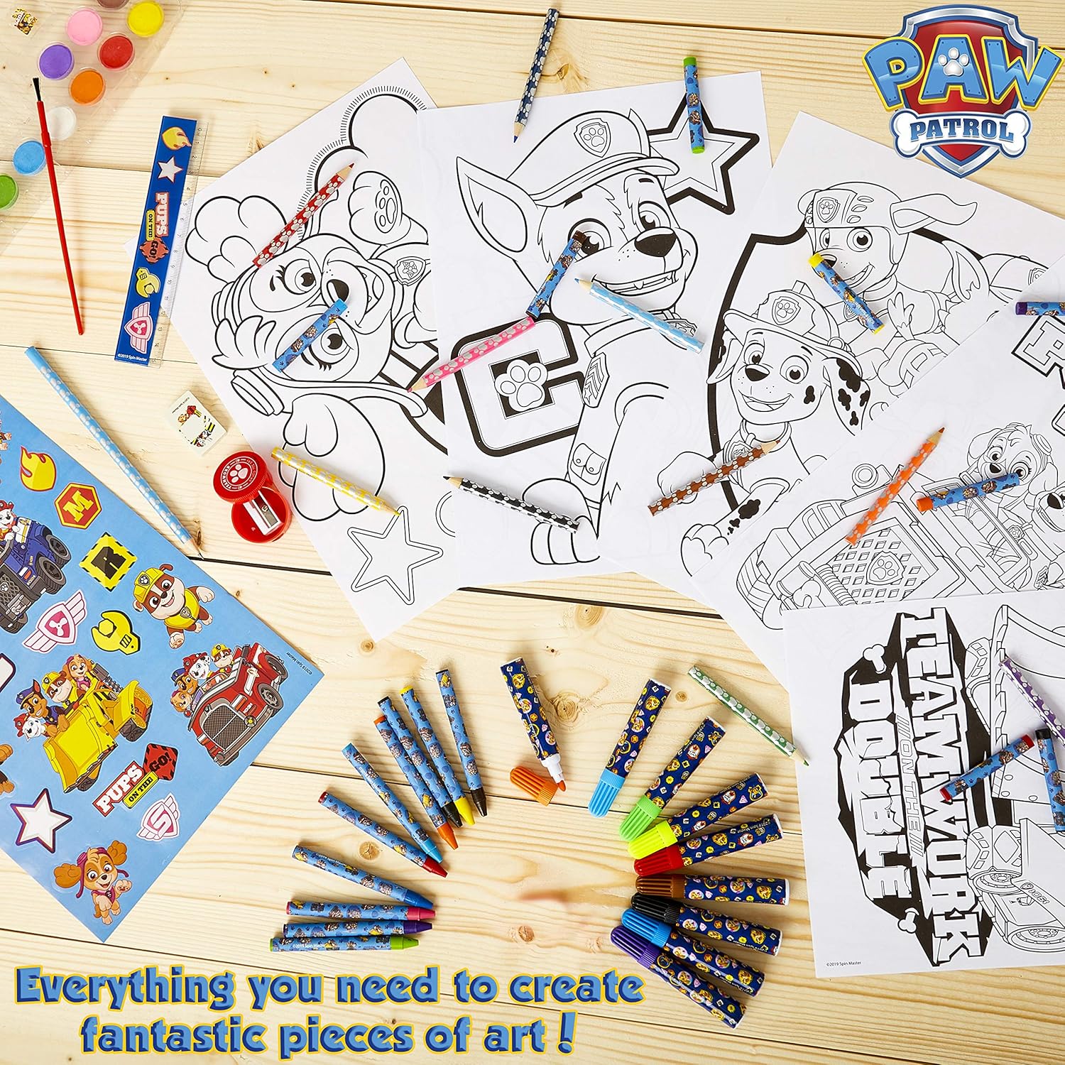 Feutres Et Stylos De Couleurs Paw Patrol Feutre Coloriage Pat Patrouille Kit Dessin 80 Pieces Avec Palette Peinture Enfant Crayon De Couleurs Feutres Autocollant Jouet Creatif Activite Manuelle Des 3 Ans Fournitures