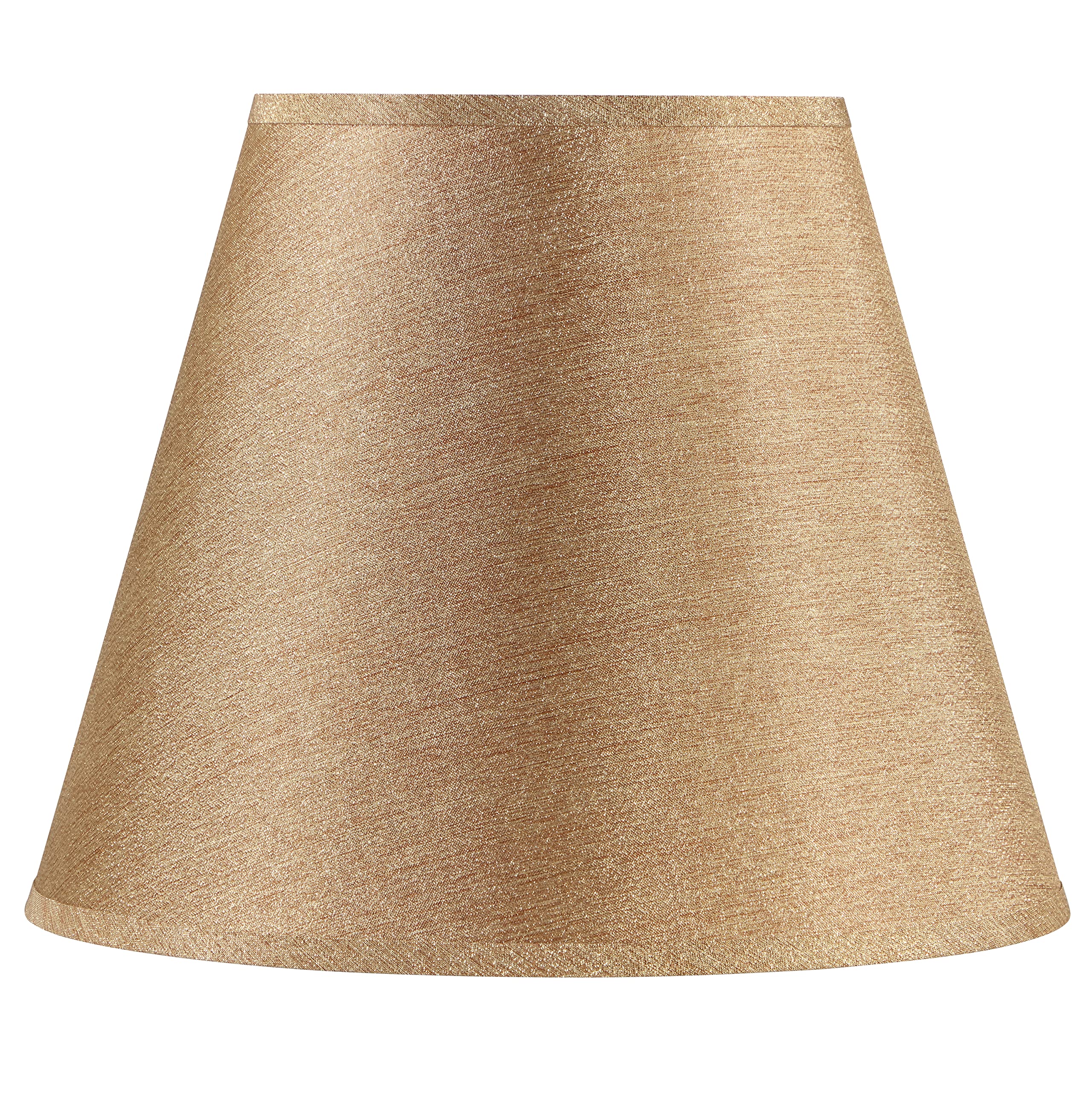 Photo 1 of **HAS DAMAGE (BENT)** Aspen Creative 32096, Hardback Empire Transitional Spider Shade in Gold Brown with Burlap Textured Fabric, 9" Top x 16" Bottom x 13" Slant Height