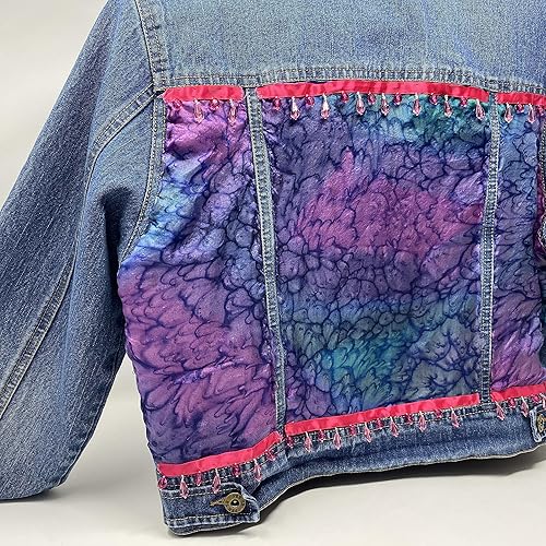 tie dye denim jacket womens